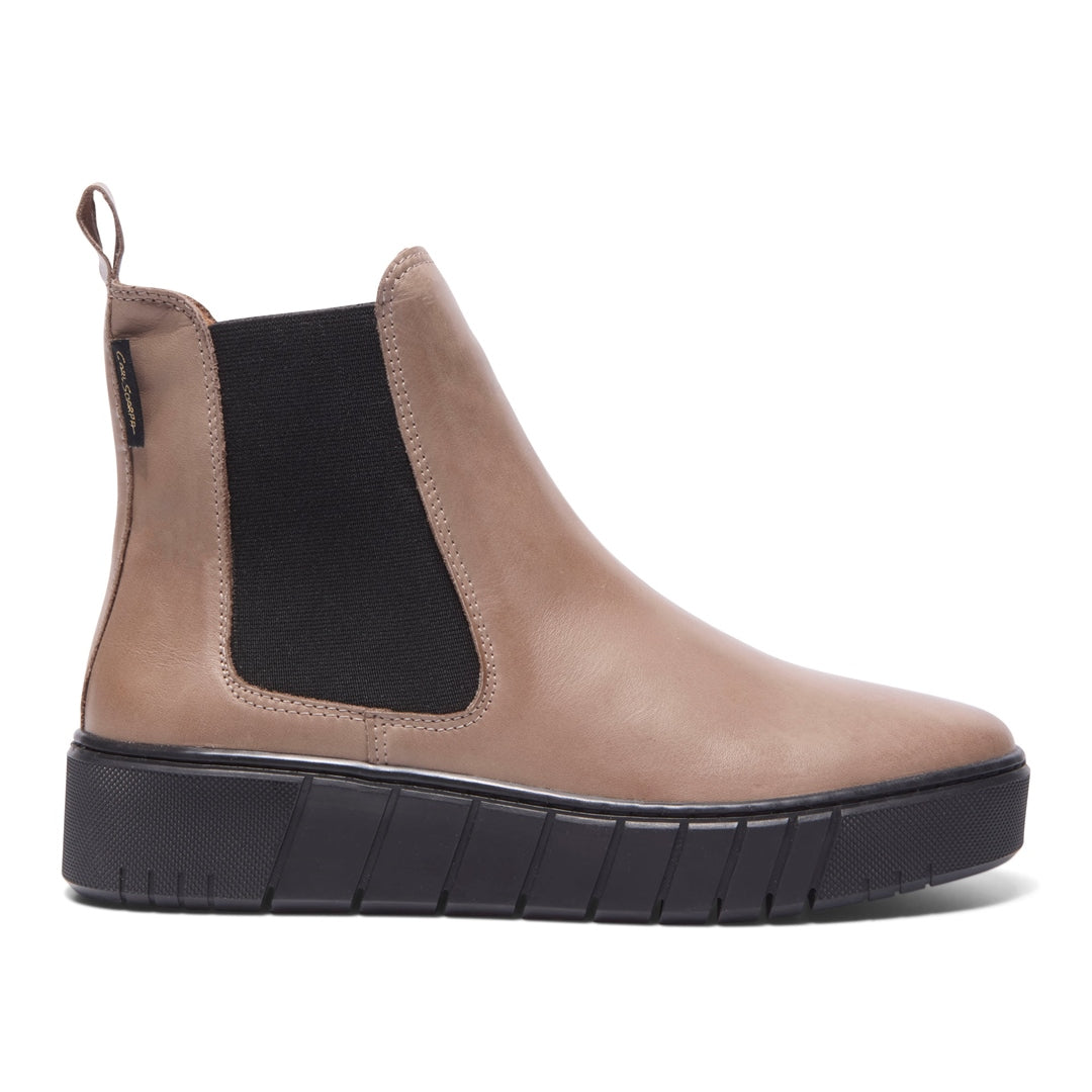 Cozzio Taupe Leather Ankle Boots