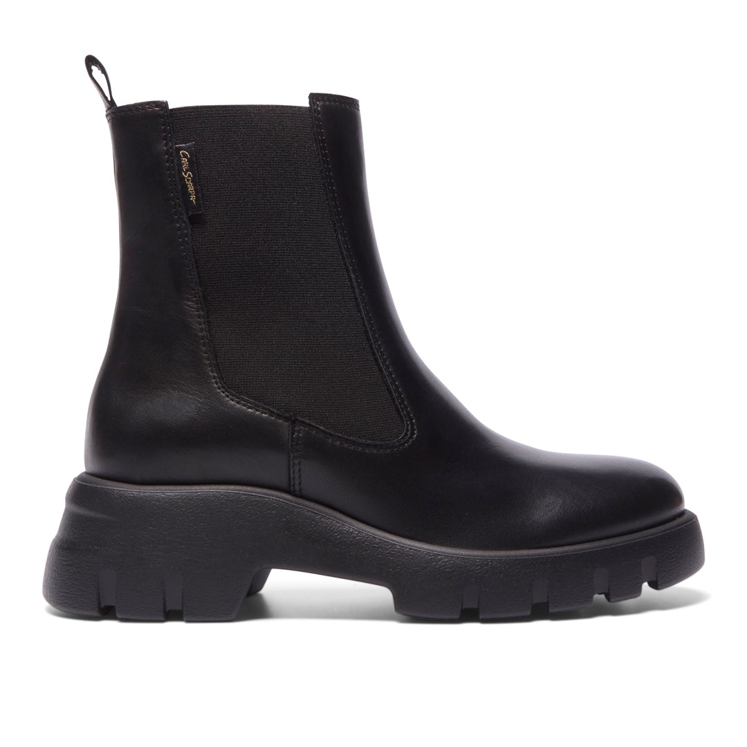 Cusago Black Leather Ankle Boots
