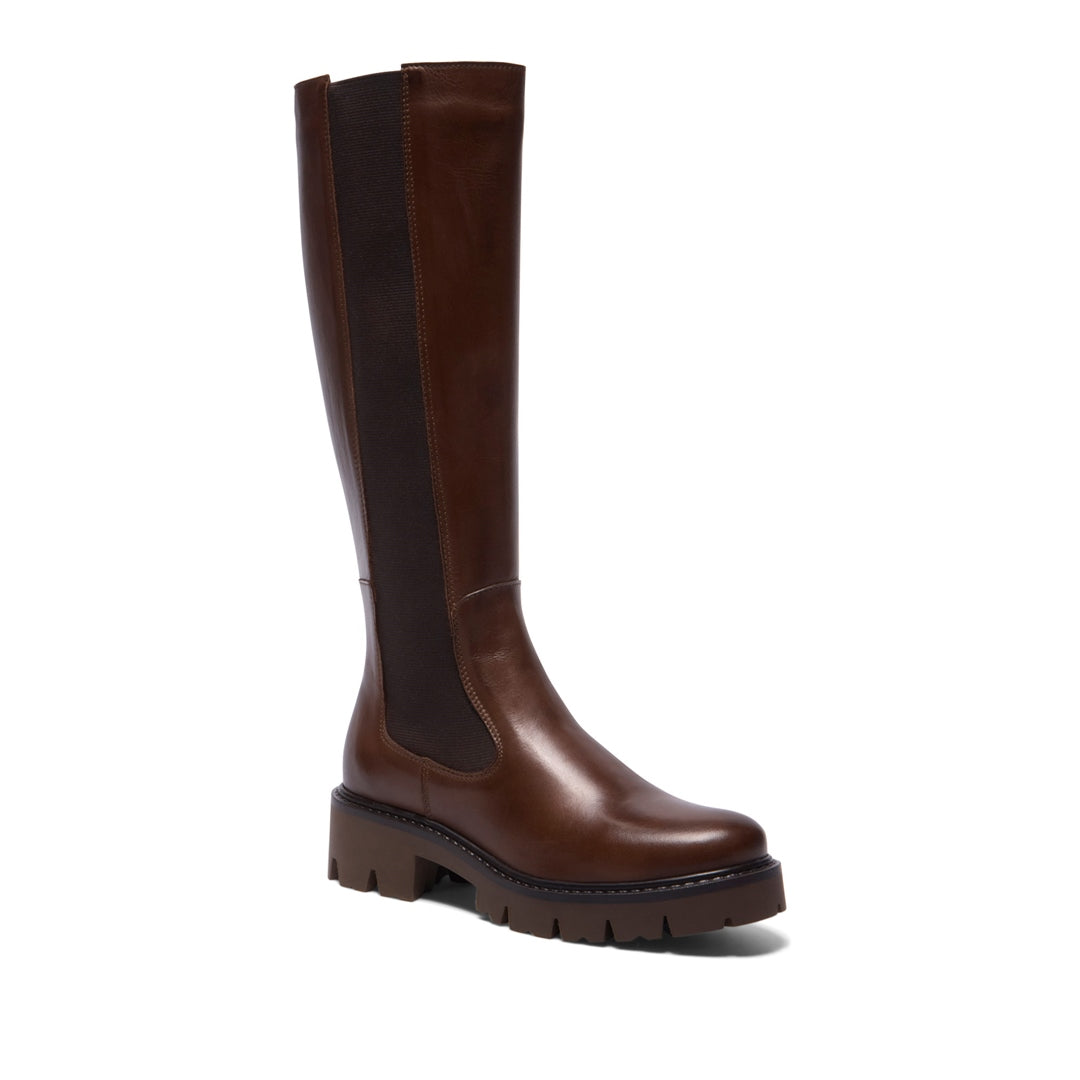 Diva Brown Leather Knee High Boots