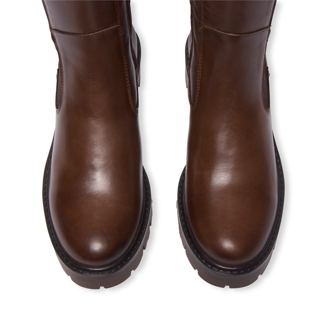Diva Brown Leather Knee High Boots