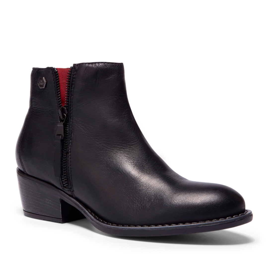 Fermato Black Leather Ankle Boots