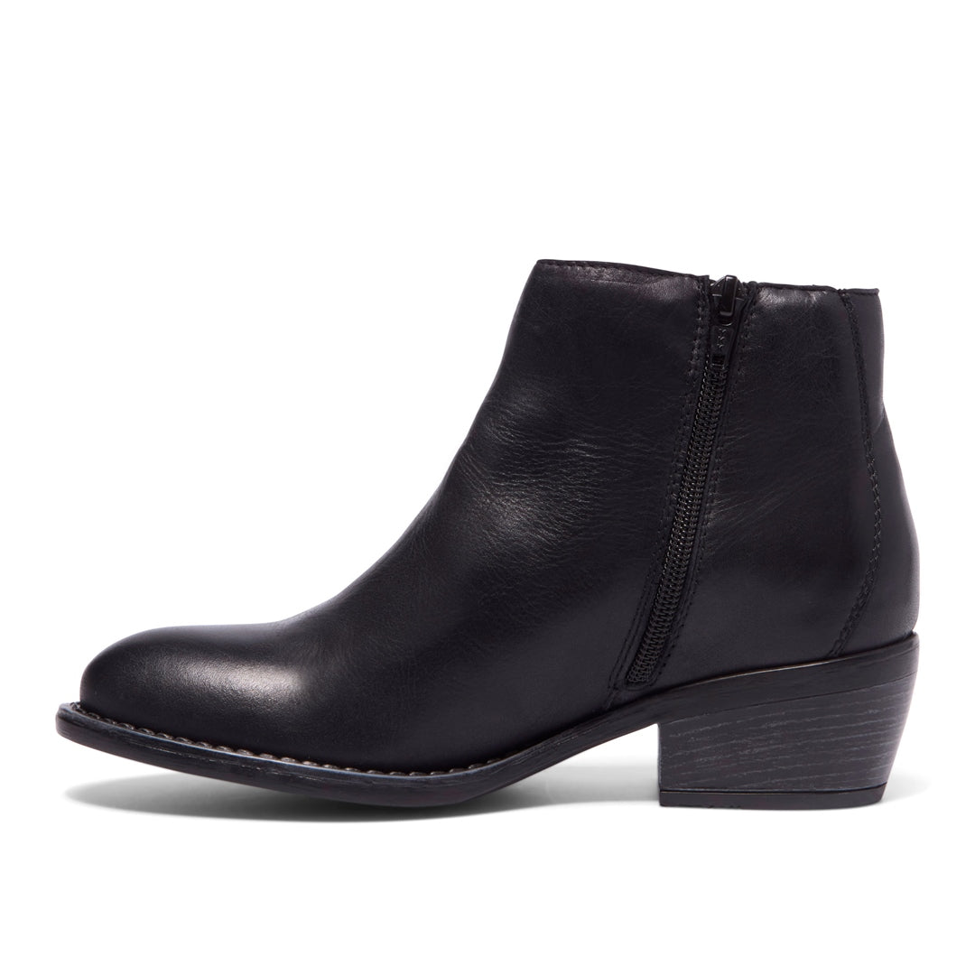 Fermato Black Leather Ankle Boots