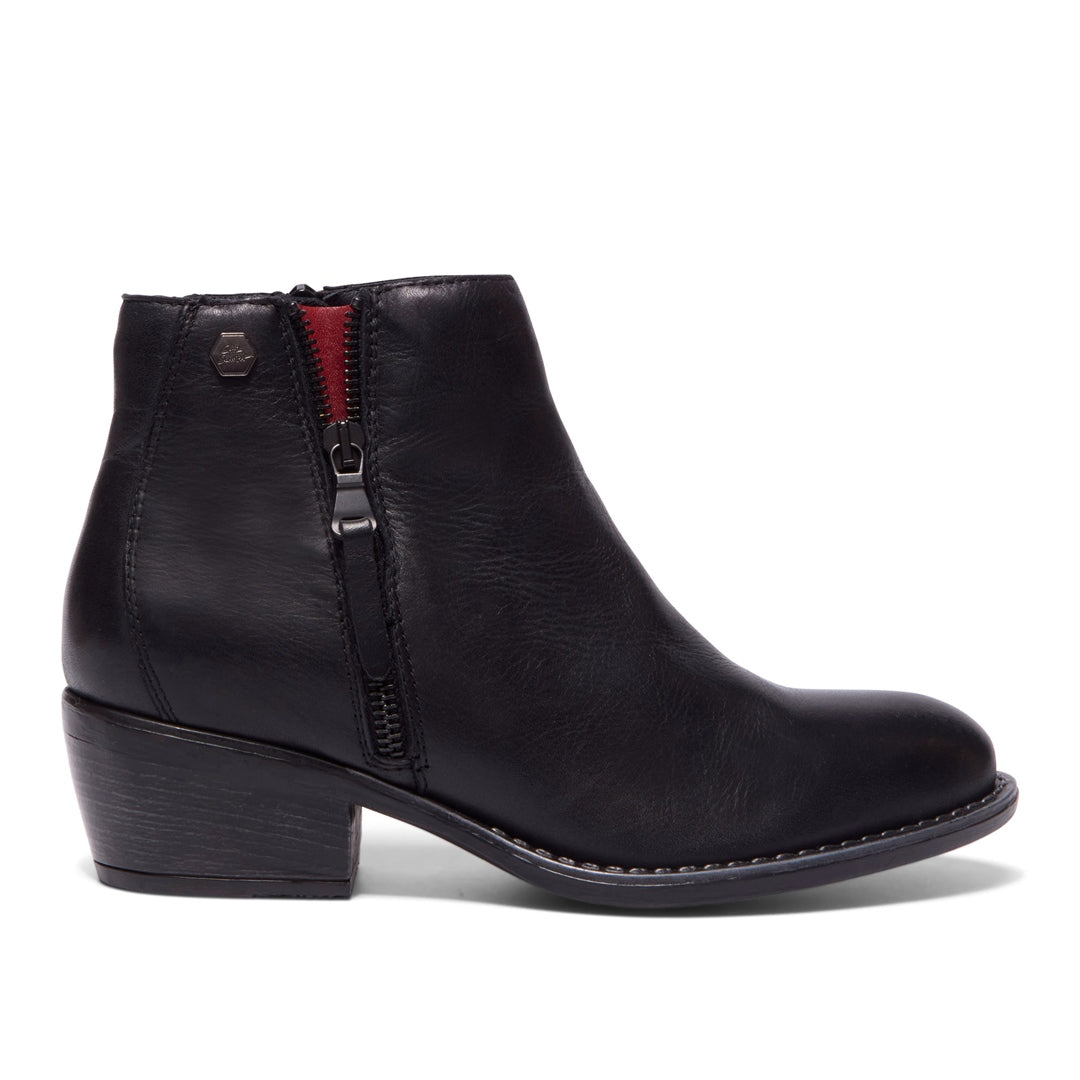 Fermato Black Leather Ankle Boots