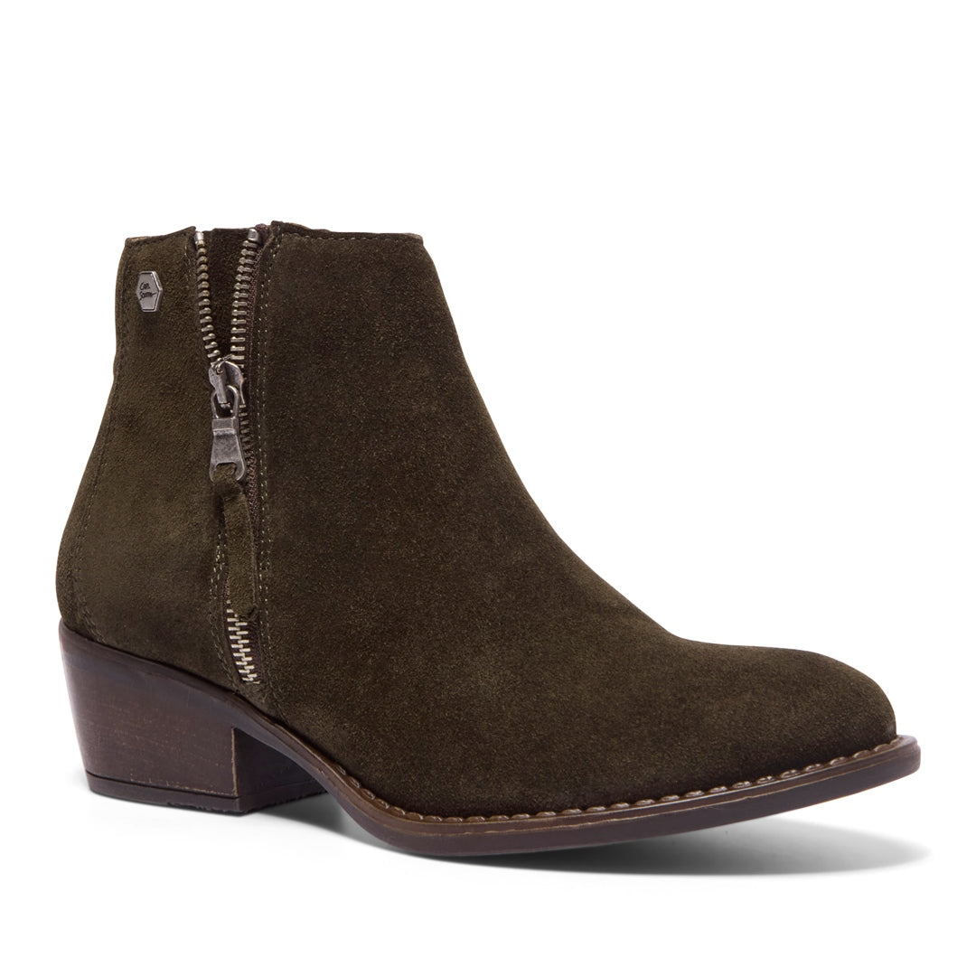 Fermato Green Suede Ankle Boots