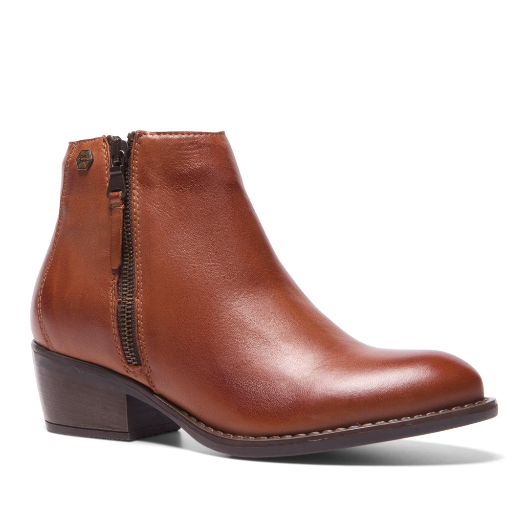 Fermato Tan Leather Ankle Boots