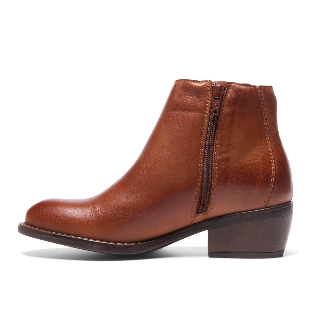 Fermato Tan Leather Ankle Boots