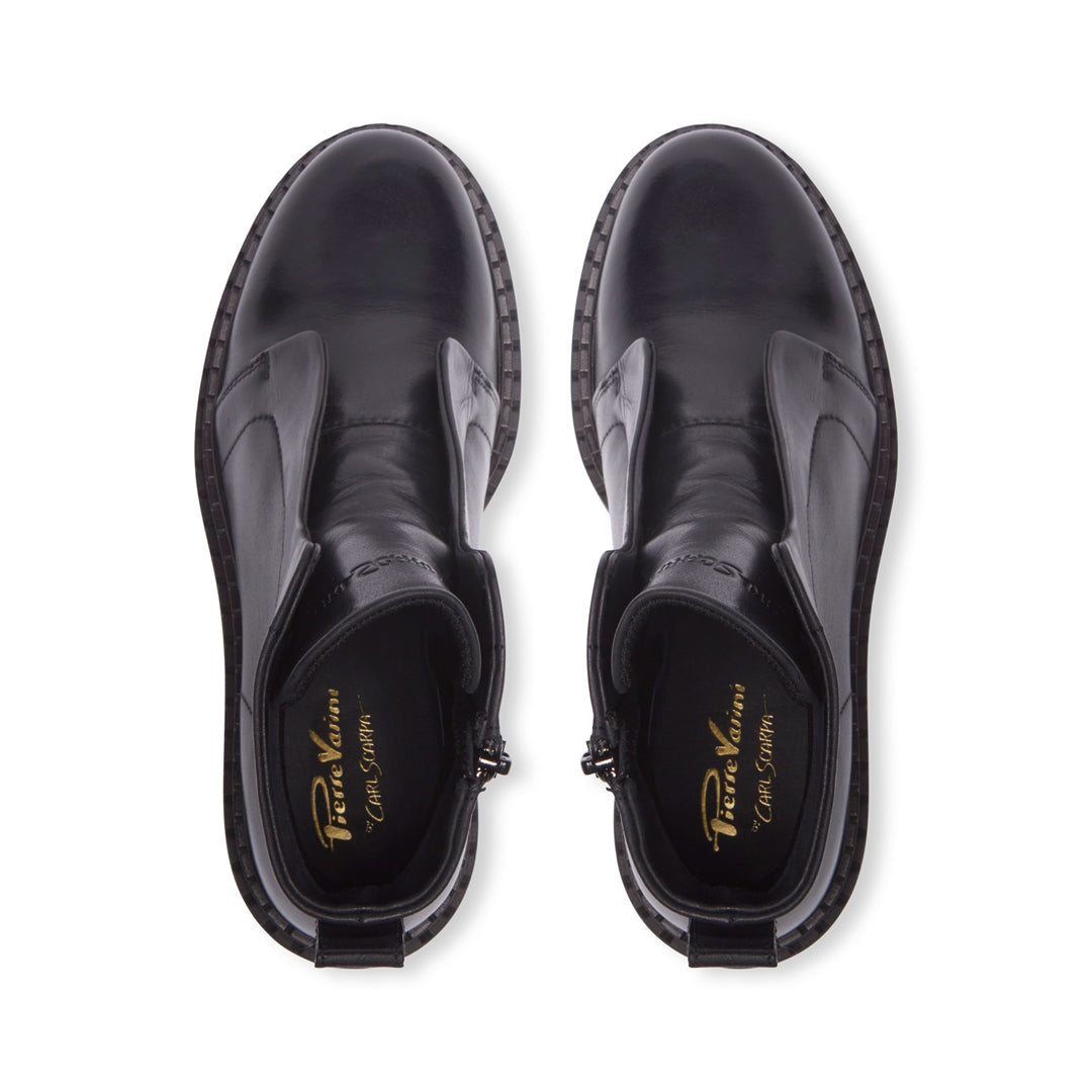 Fiave Black Leather Ankle Boots