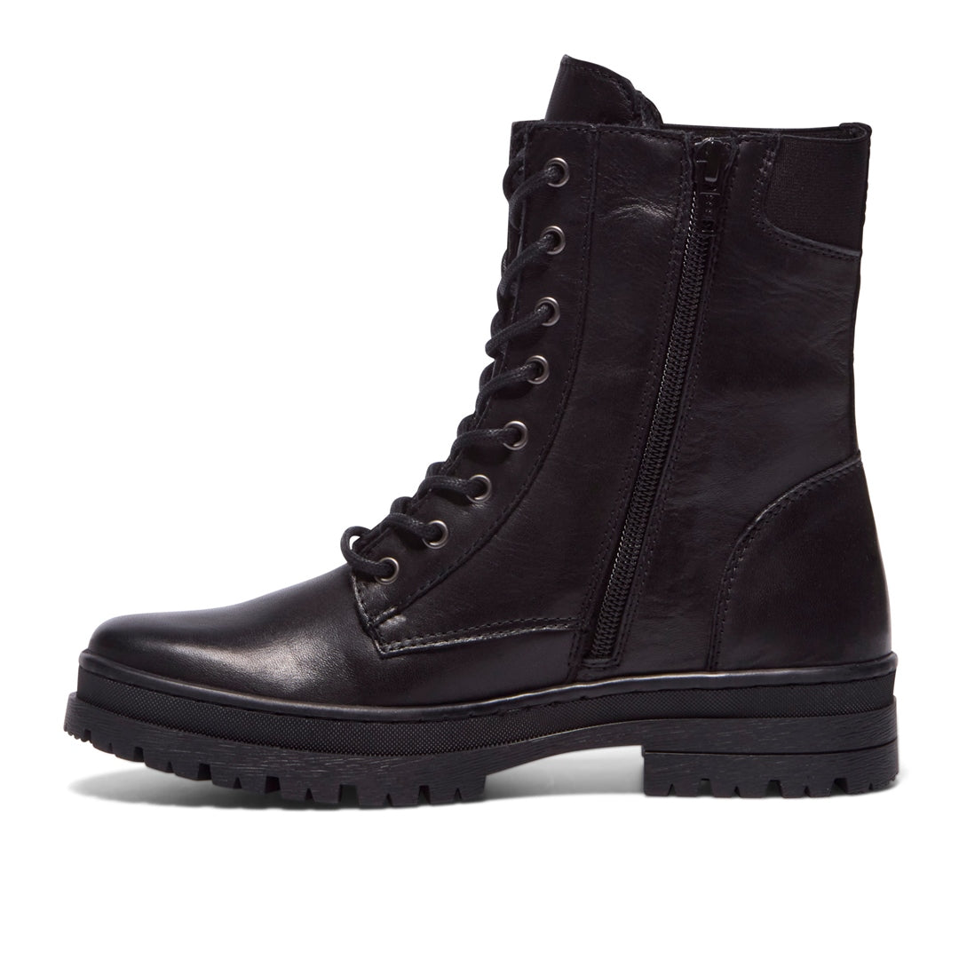 Galizzi Black Leather Ankle Boots