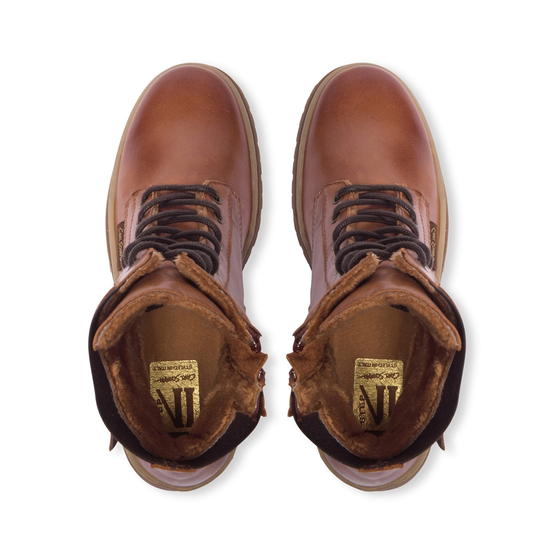 Galizzi Tan Leather Ankle Boots