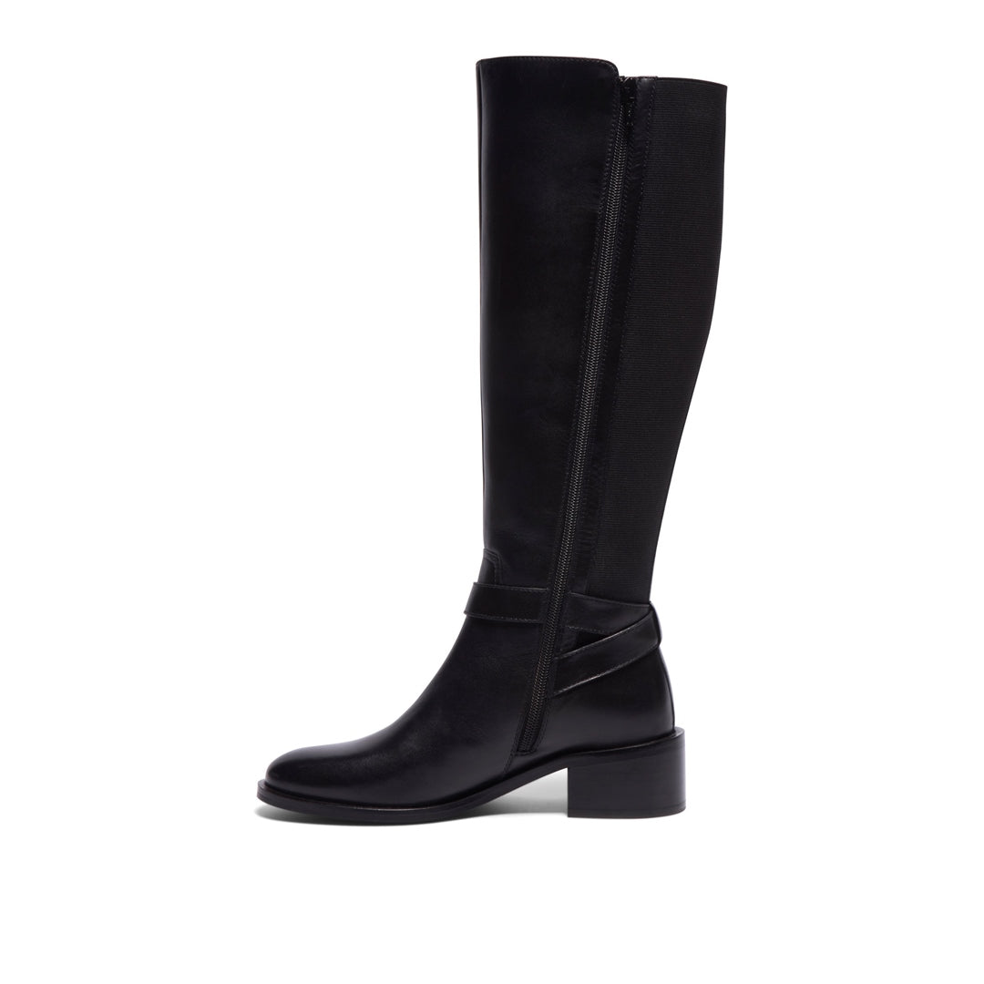 Iverna Black Leather Boots