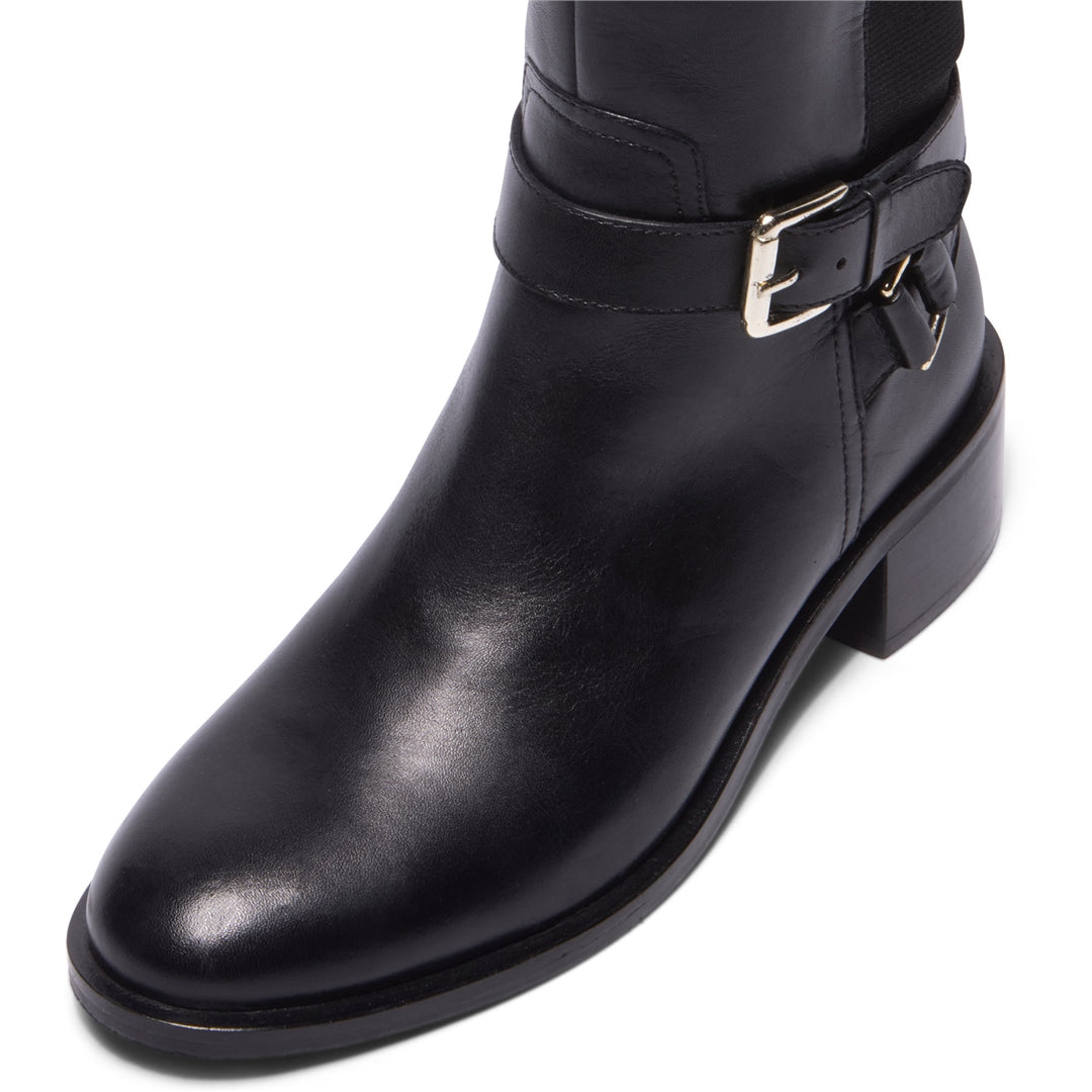 Iverna Black Leather Boots
