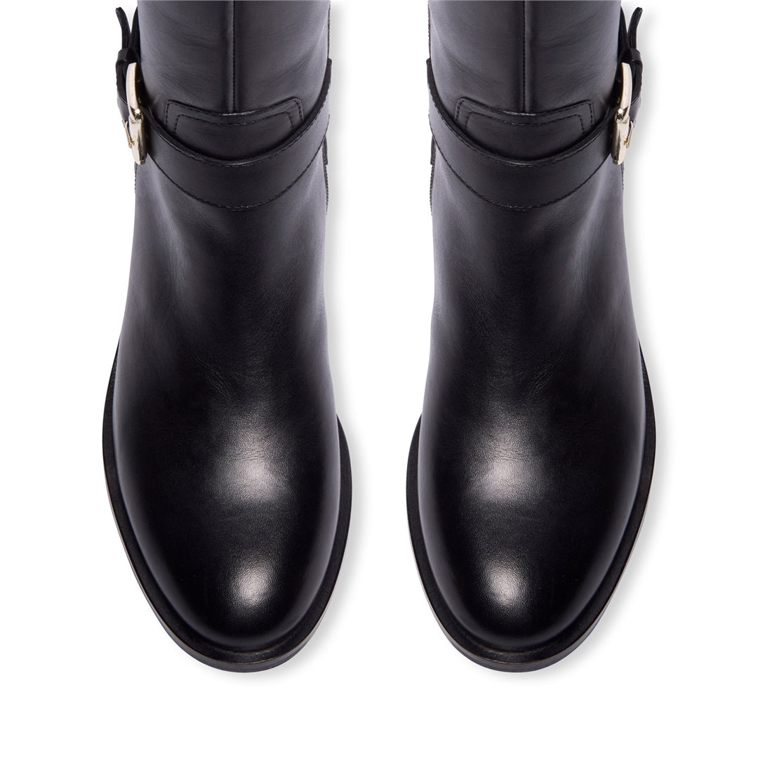 Iverna Black Leather Boots