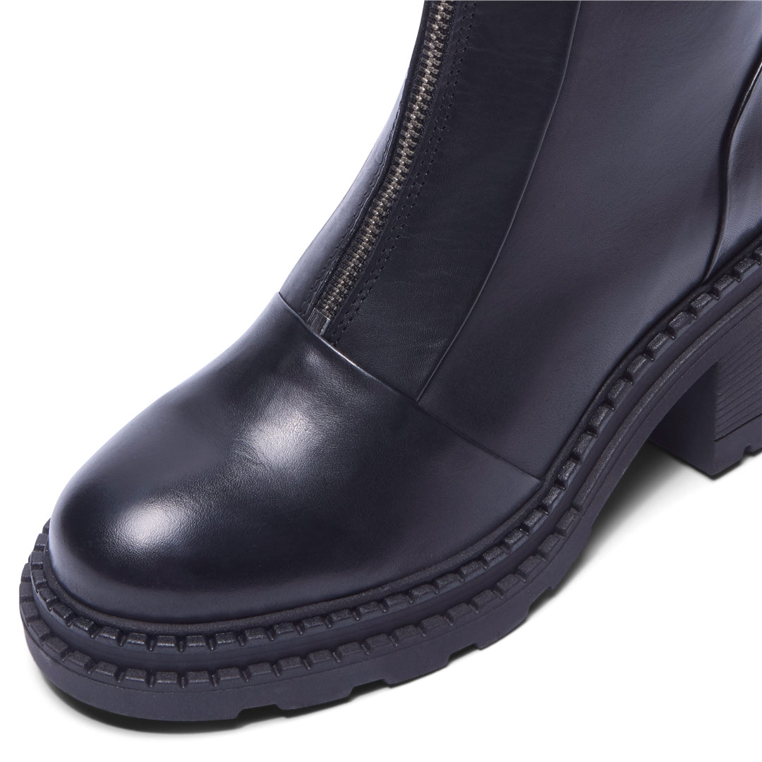 Laylou Black Leather Ankle Boots
