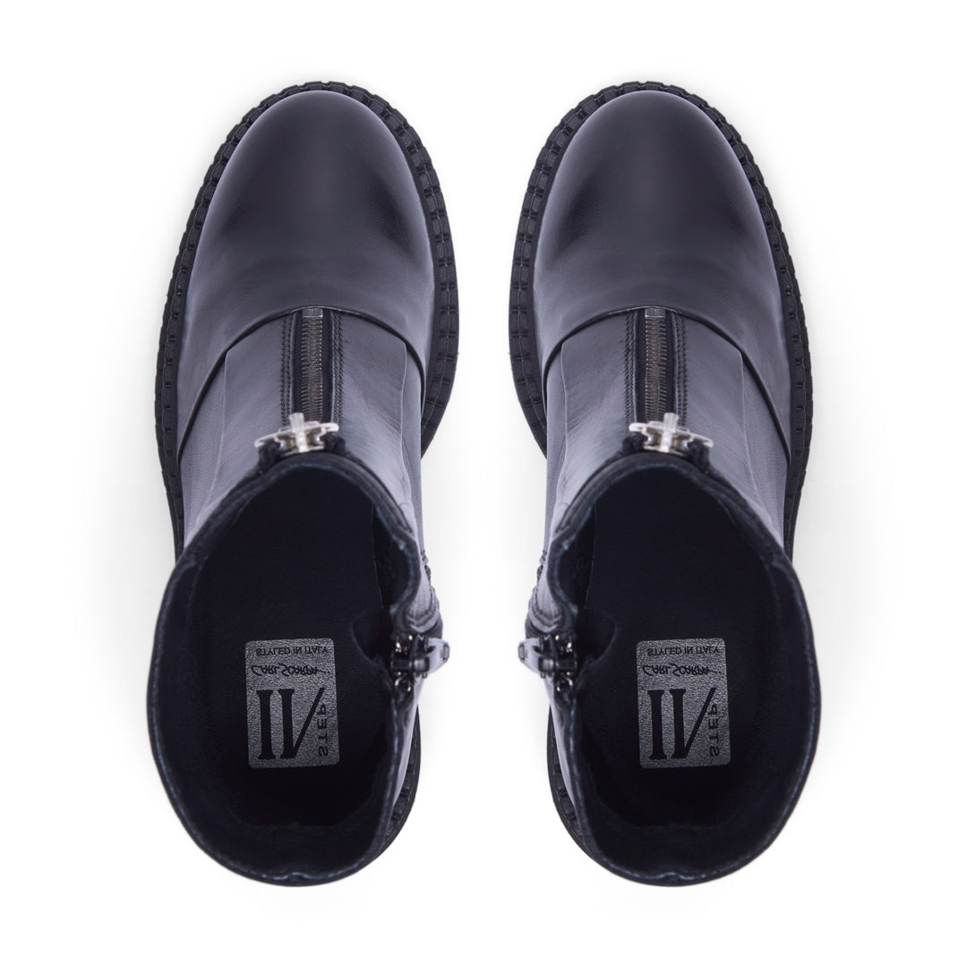 Laylou Black Leather Ankle Boots