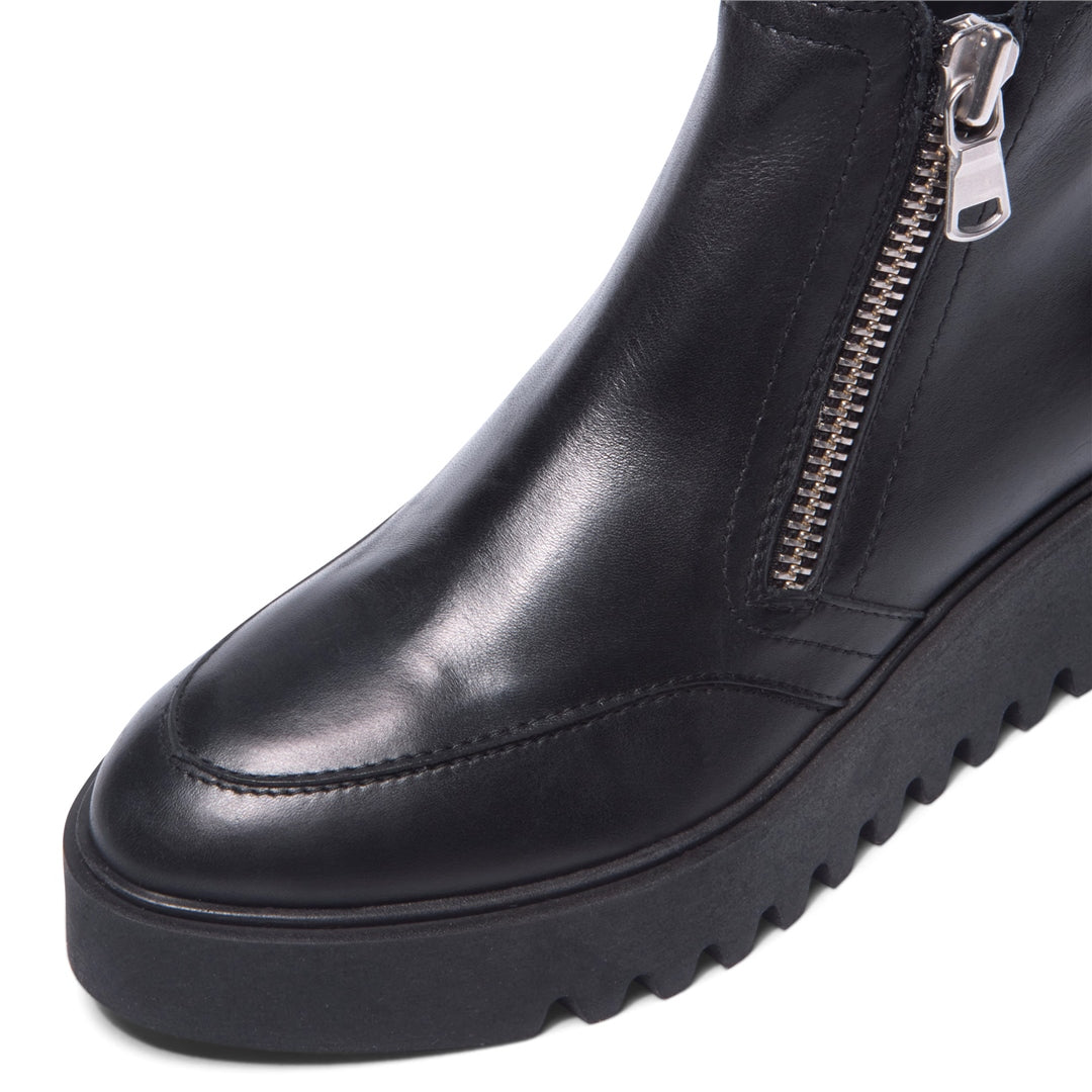 Maffei Black Leather Ankle Boots