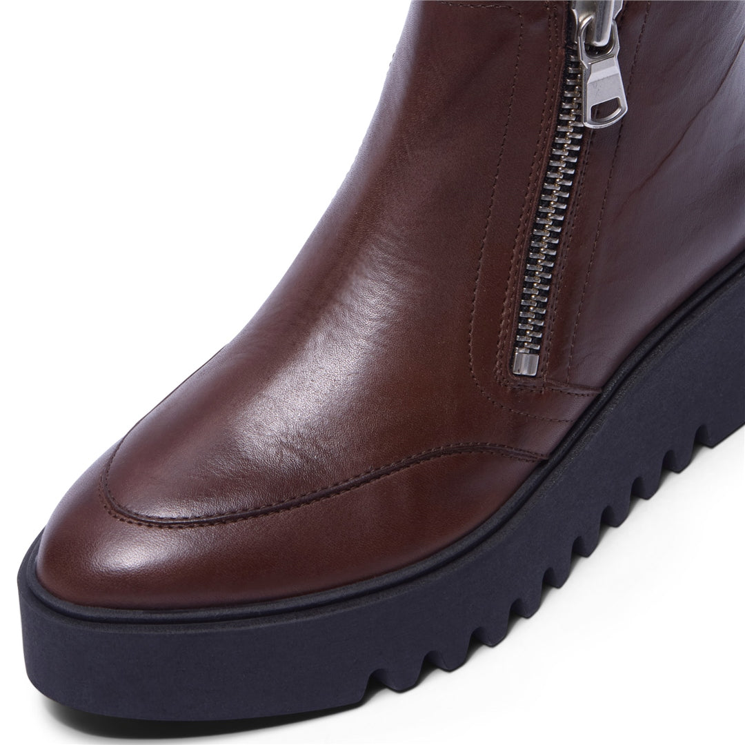 Maffei Brown Leather Ankle Boots
