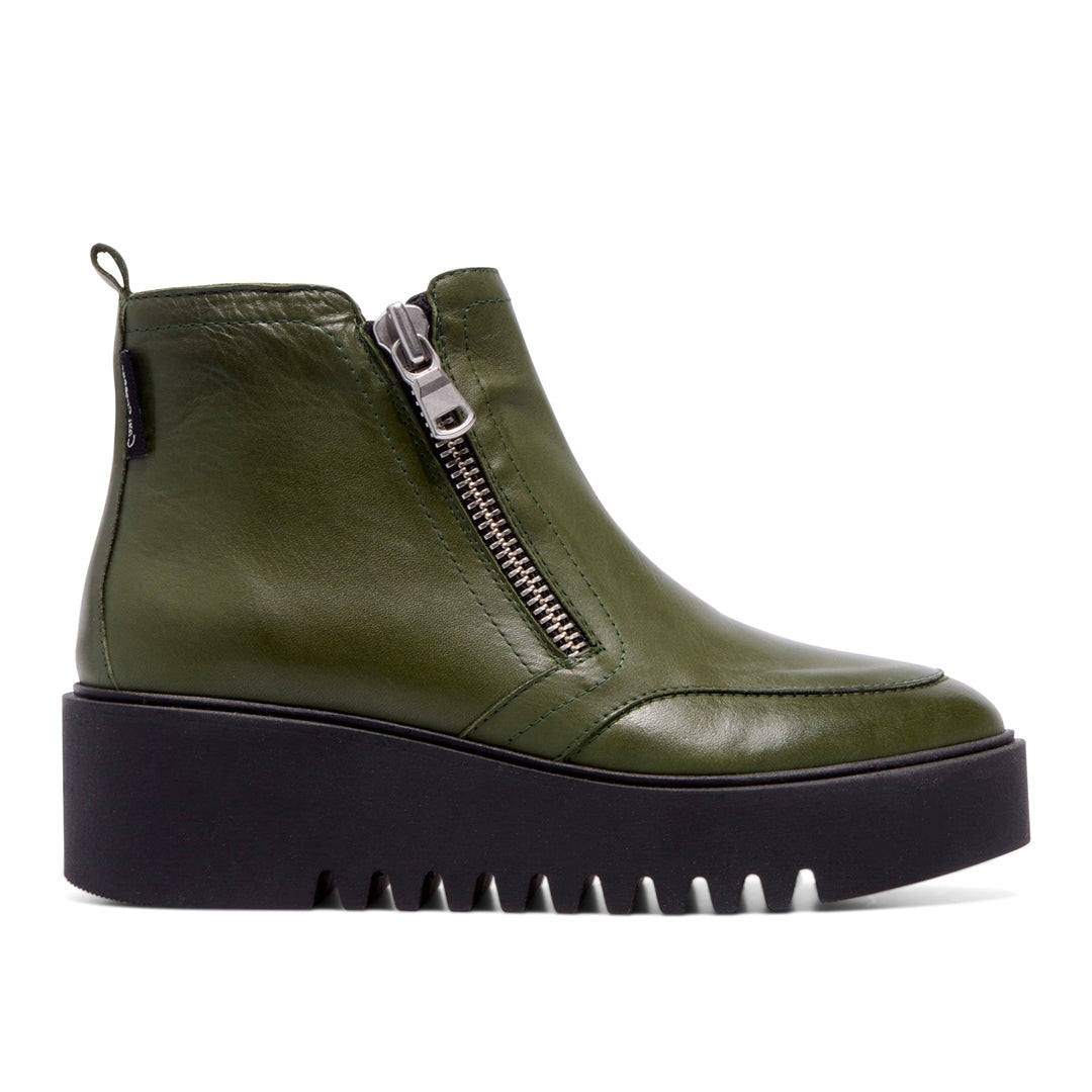 Maffei Green Leather Ankle Boots