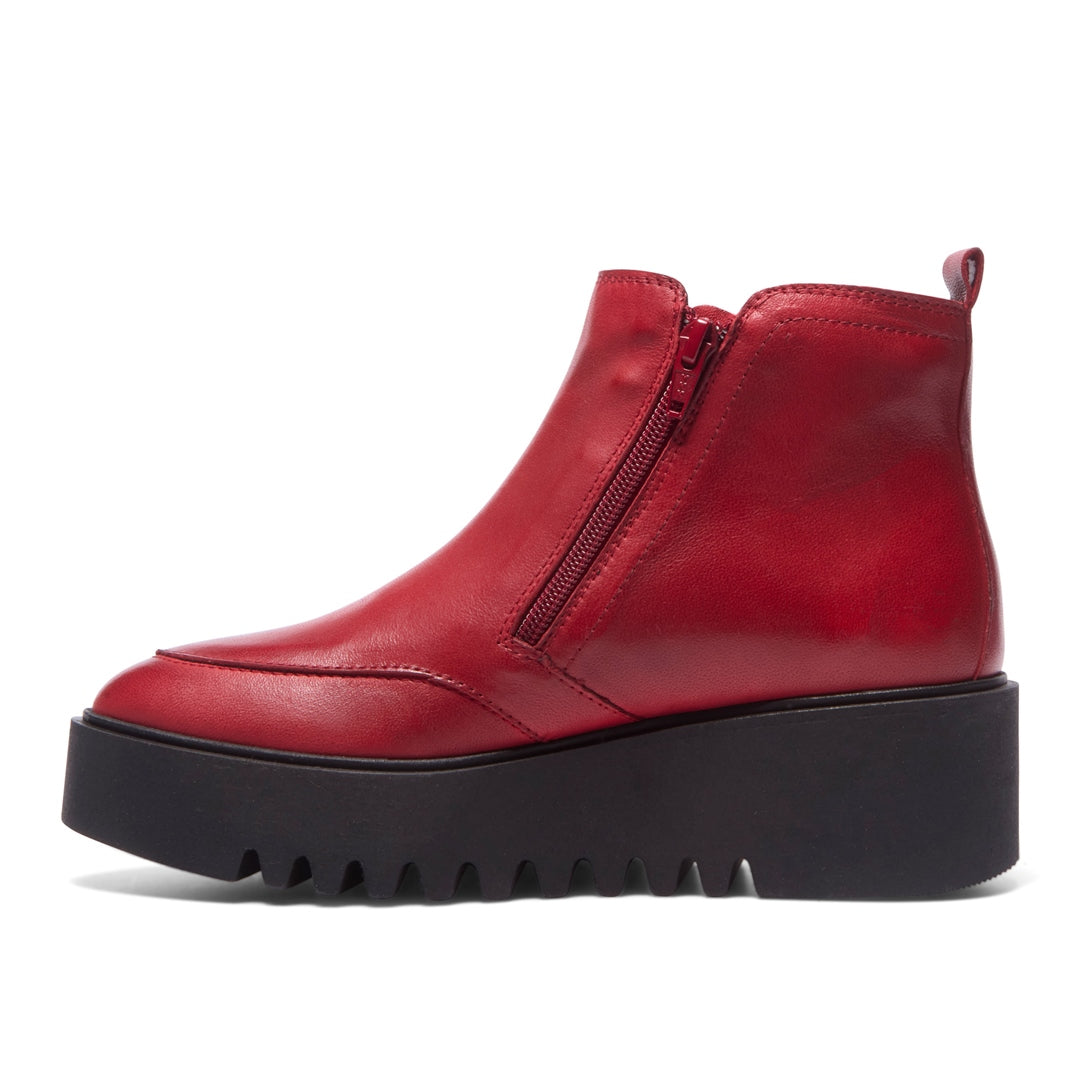 Maffei Red Leather Ankle Boots