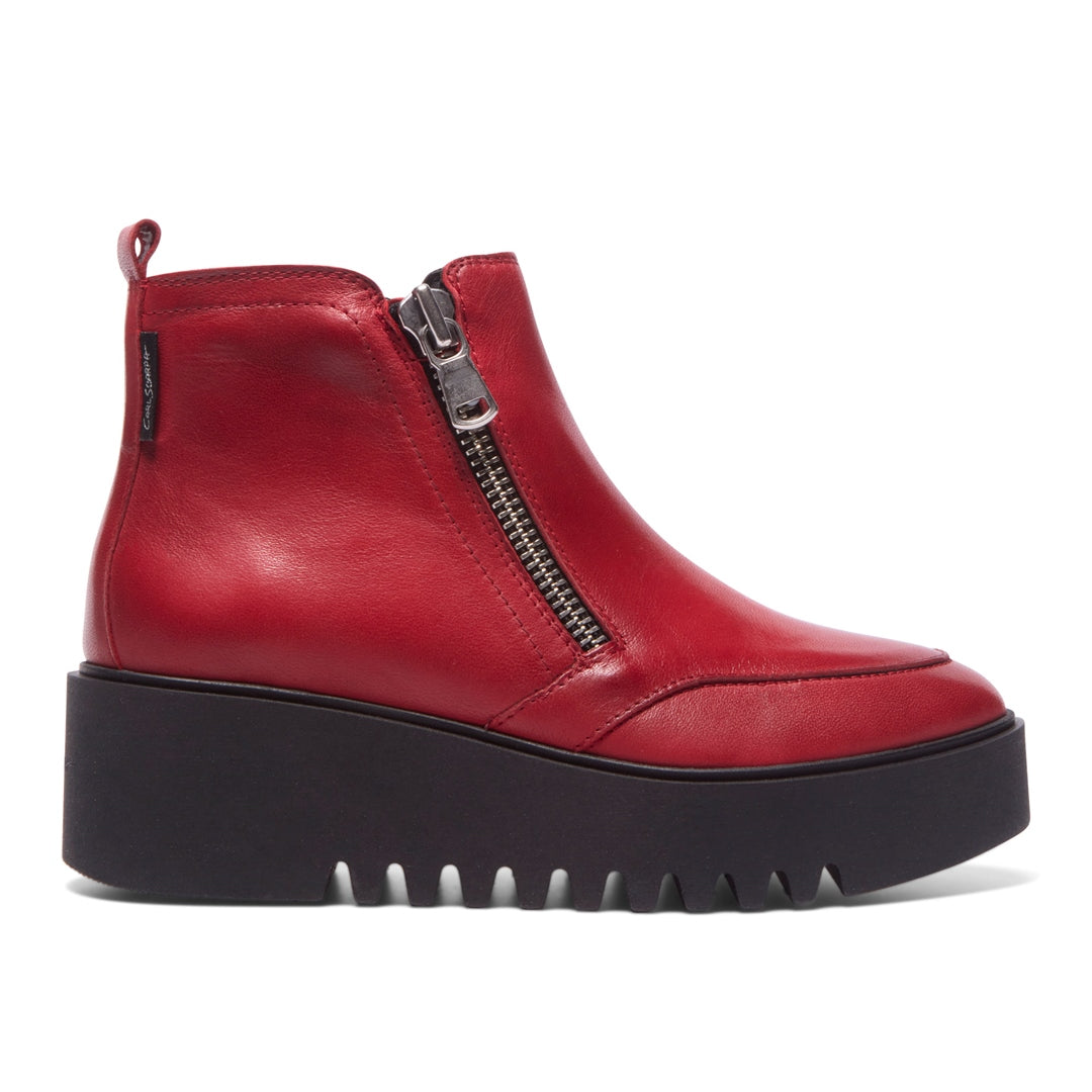 Maffei Red Leather Ankle Boots