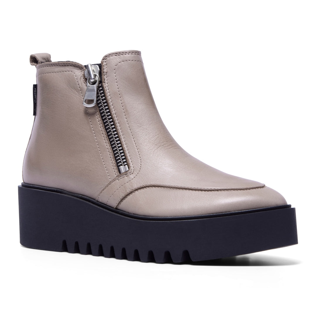 Maffei Taupe Leather Ankle Boots