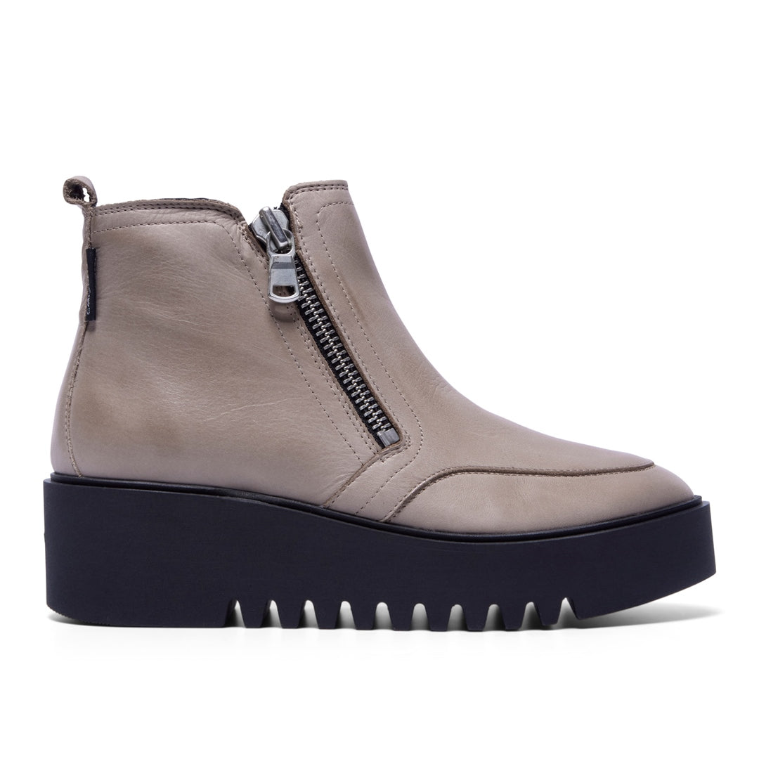 Maffei Taupe Leather Ankle Boots