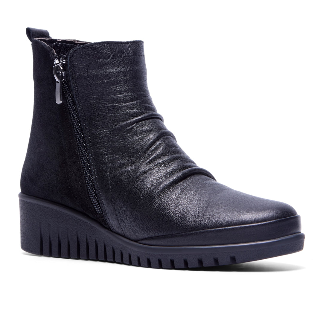 Mercolo Black Leather Ankle Boots