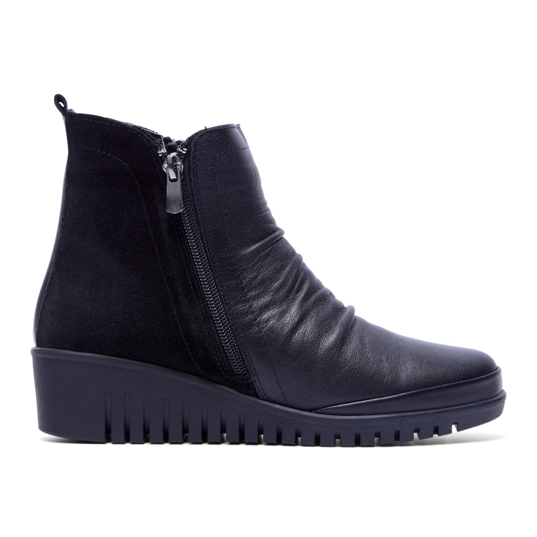 Mercolo Black Leather Ankle Boots
