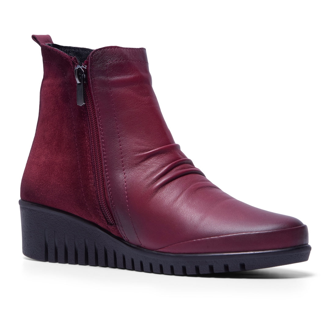 Mercolo Bordo Leather Ankle Boots