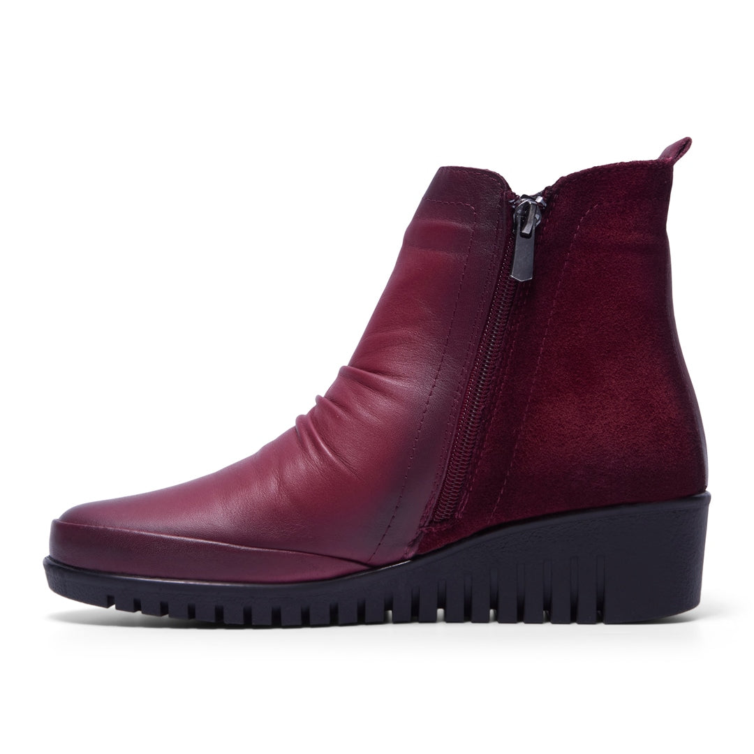 Mercolo Bordo Leather Ankle Boots