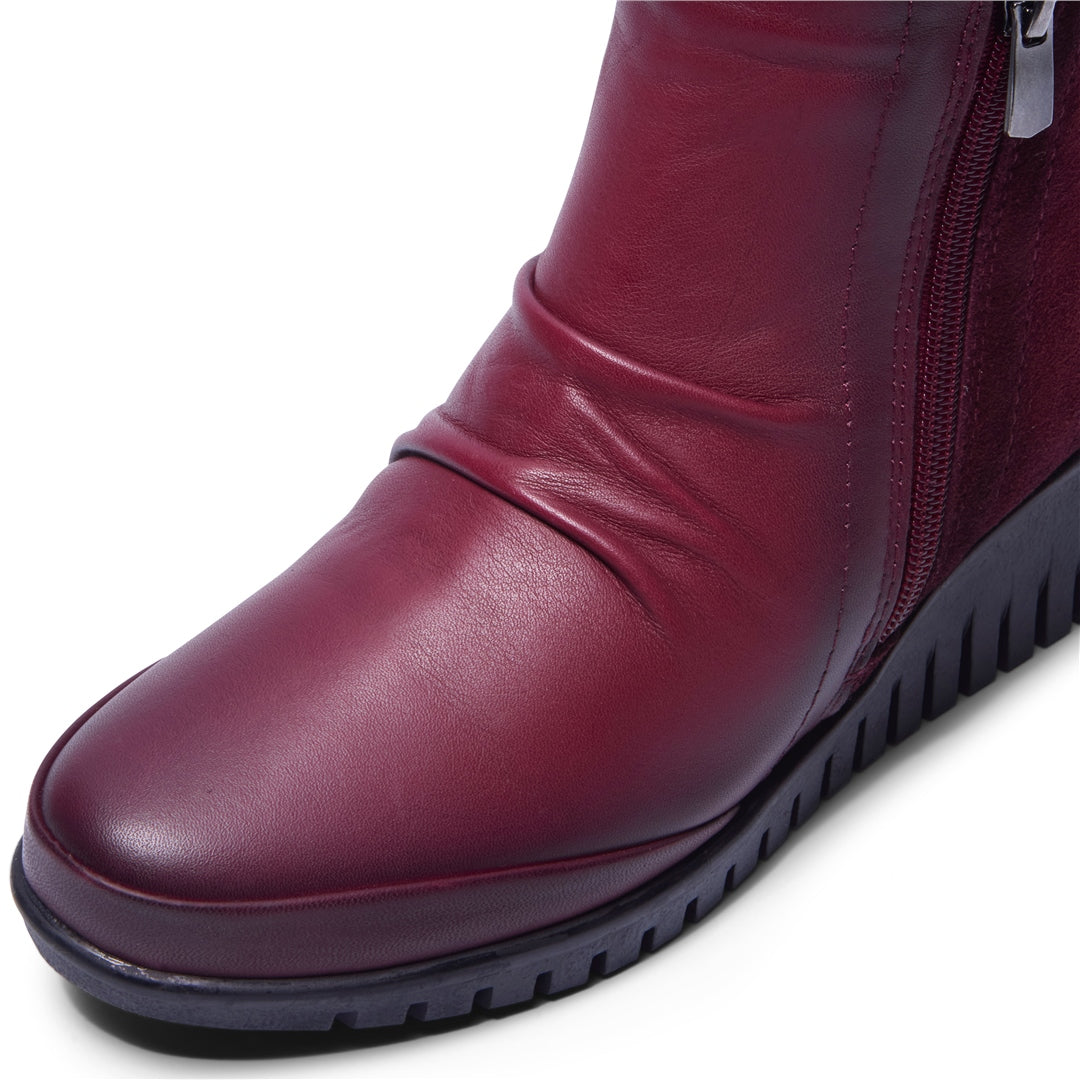 Mercolo Bordo Leather Ankle Boots