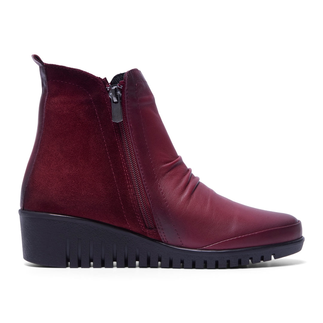 Mercolo Bordo Leather Ankle Boots