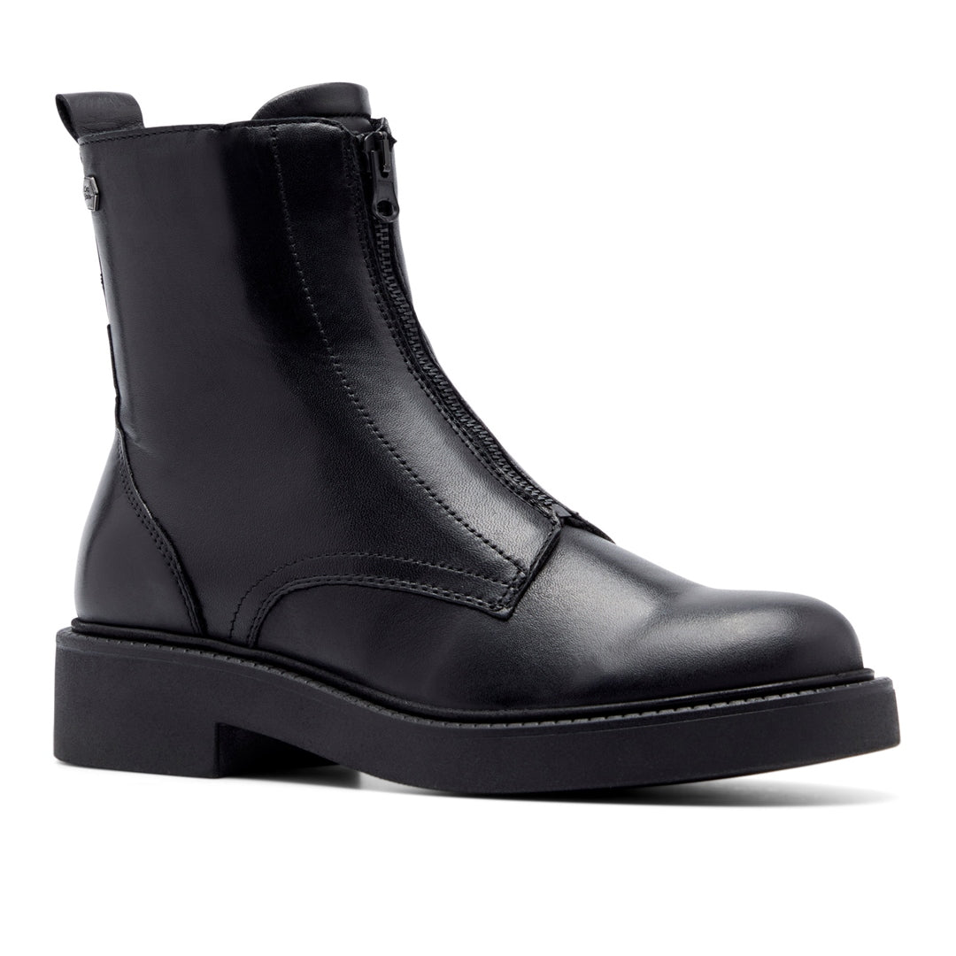 Mesina Black Leather Ankle Boots
