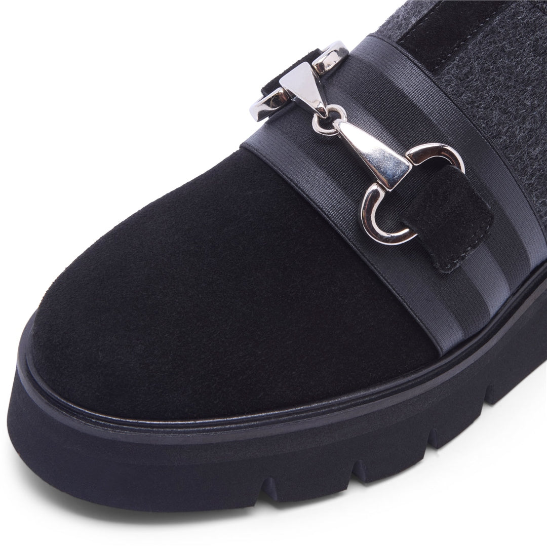 Moliana Black Suede Loafers