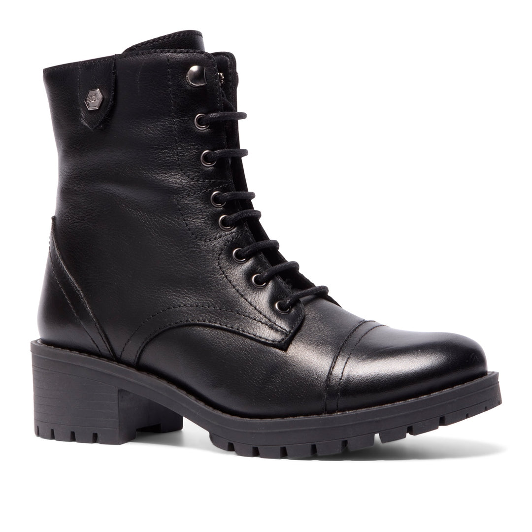 Palou Black Leather Ankle Boots