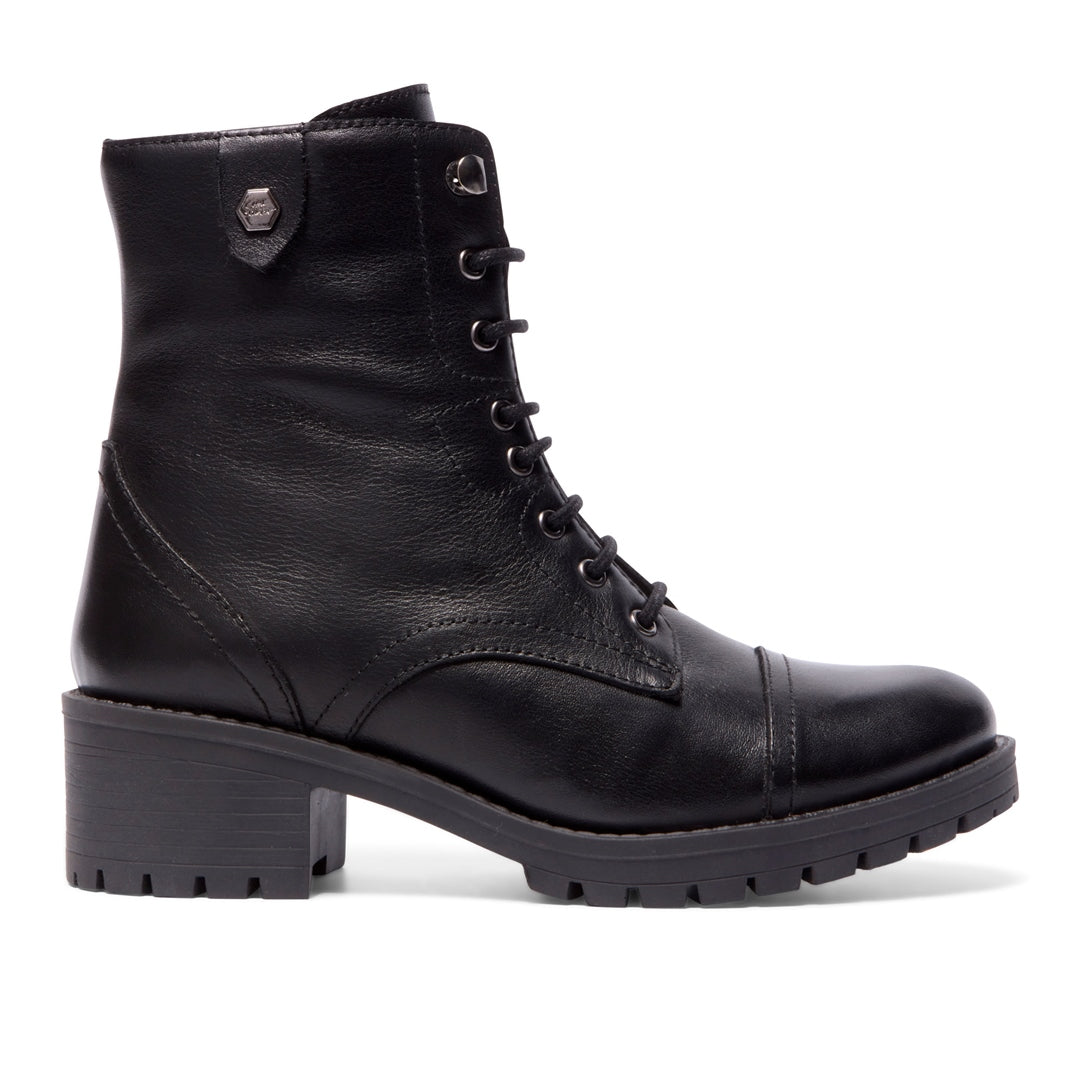 Palou Black Leather Ankle Boots