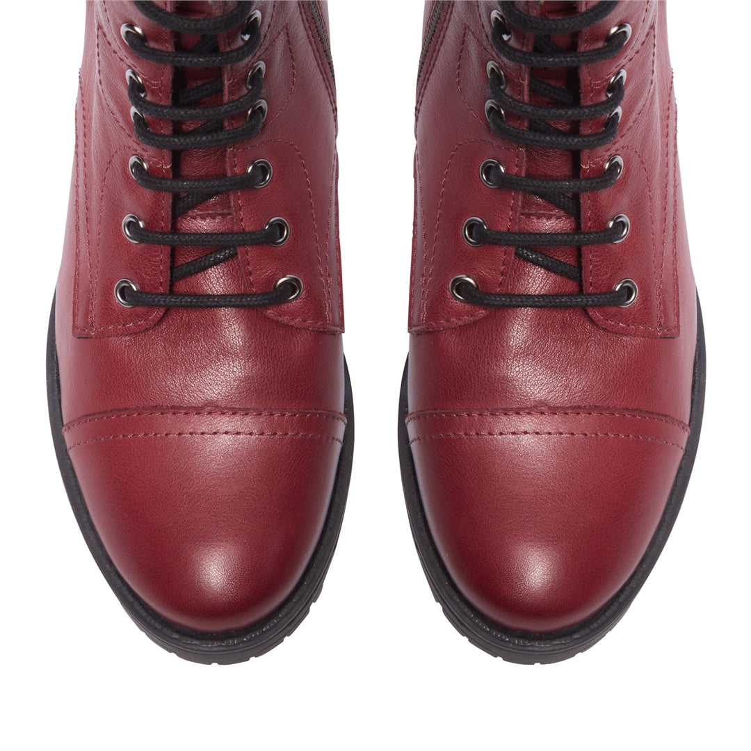 Palou Bordo Leather Ankle Boots