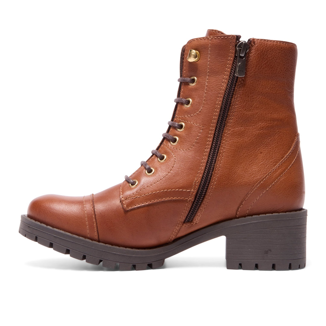 Palou Tan Leather Ankle Boots