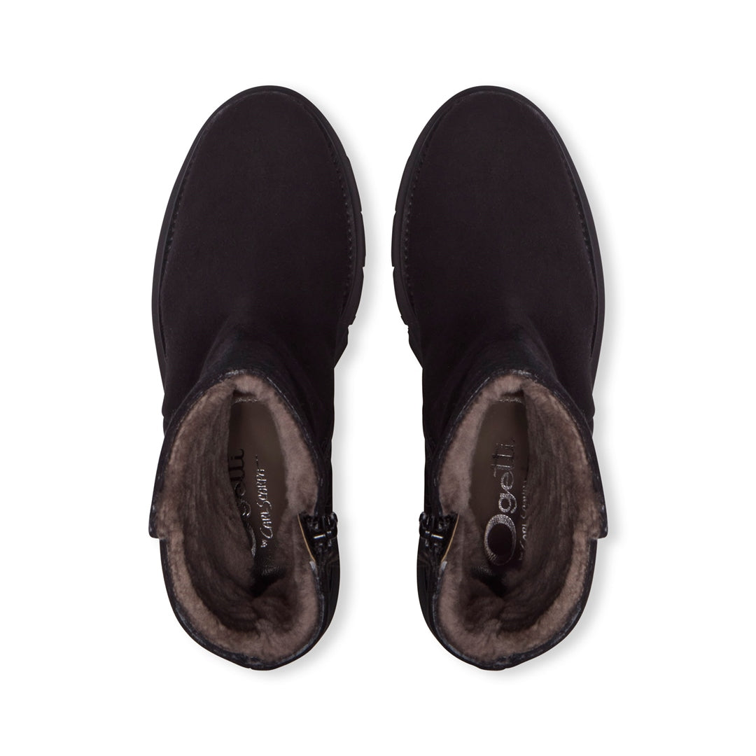 Pinsara Black Suede Ankle Boots