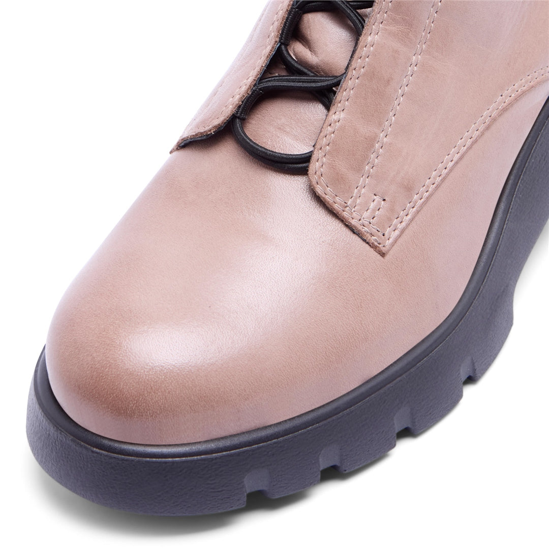 Prevale Taupe Leather Ankle Boots