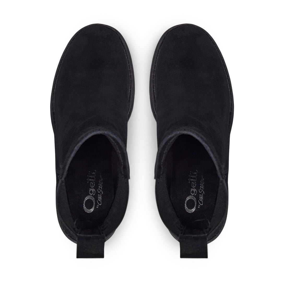 Romano Black Suede Ankle Boots
