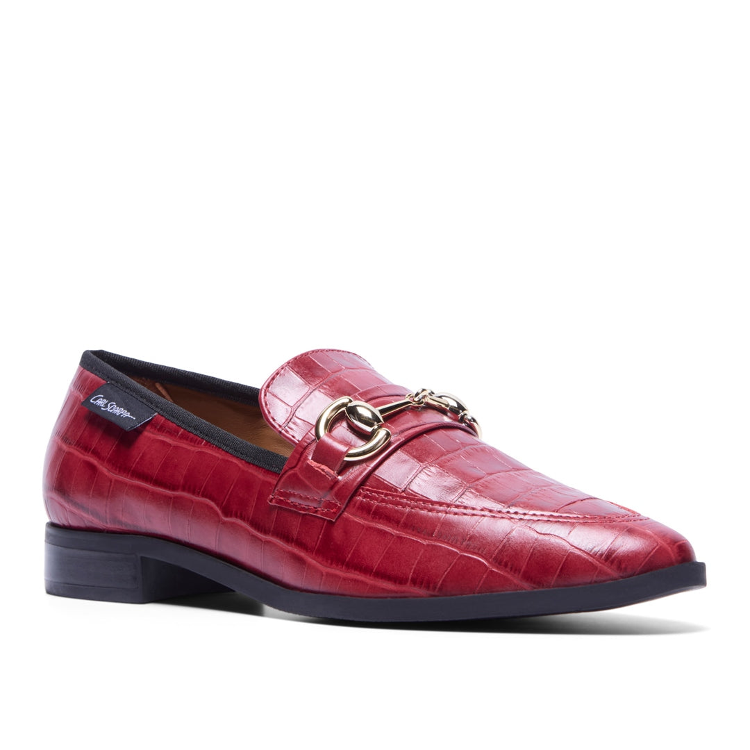 Sorenne Red Croc Patent Leather Loafers