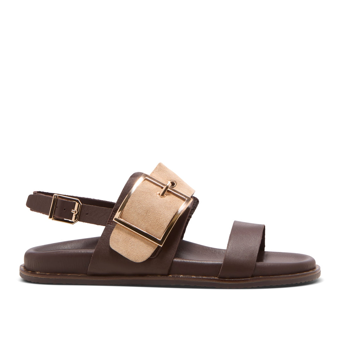 Durvla Brown Suede Sandals
