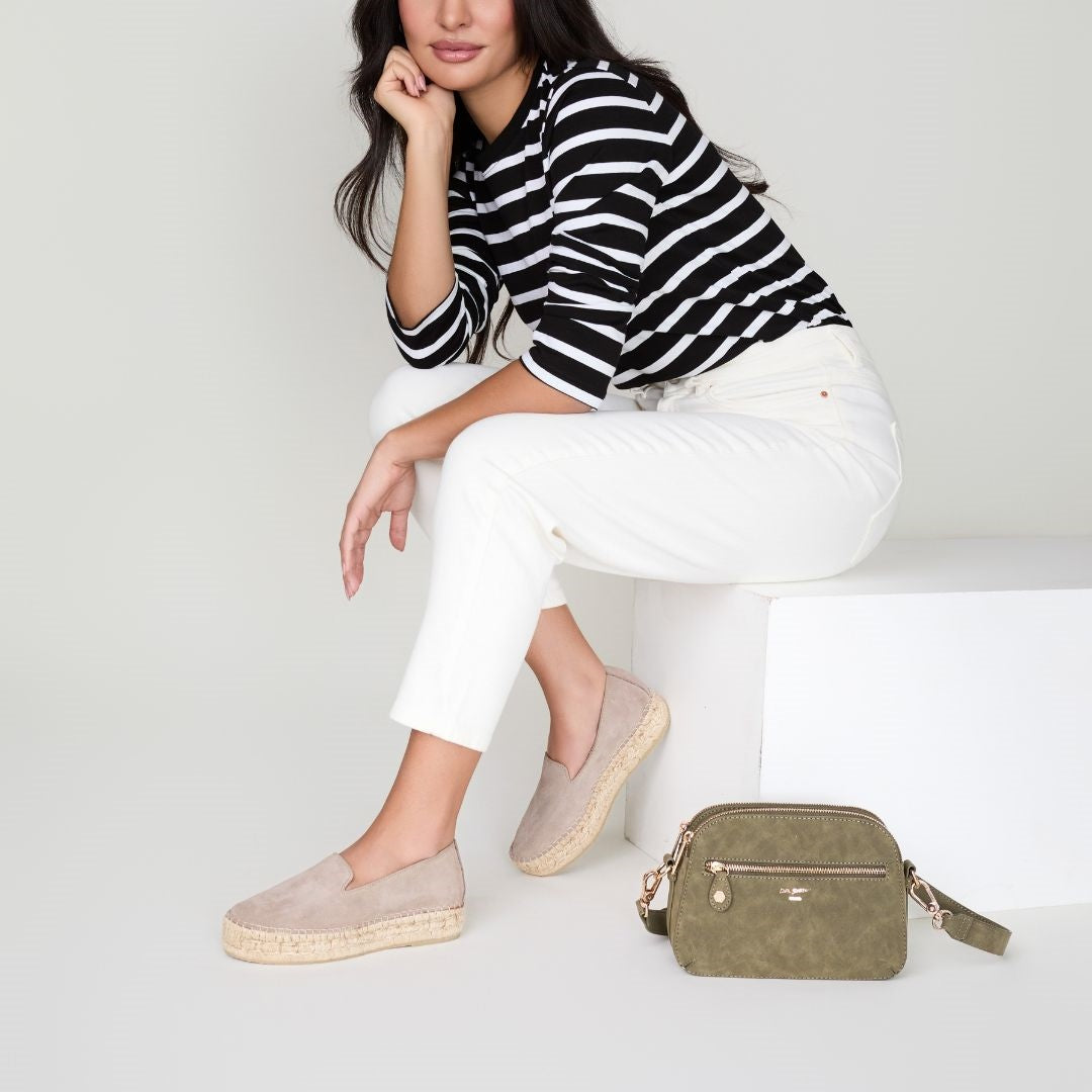 Faroh Beige Suede Loafers