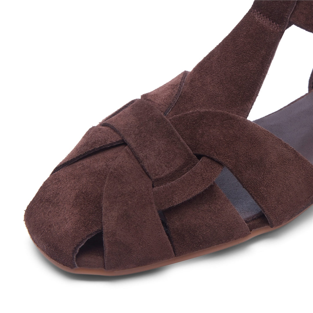 Francoise Brown Suede Sandals