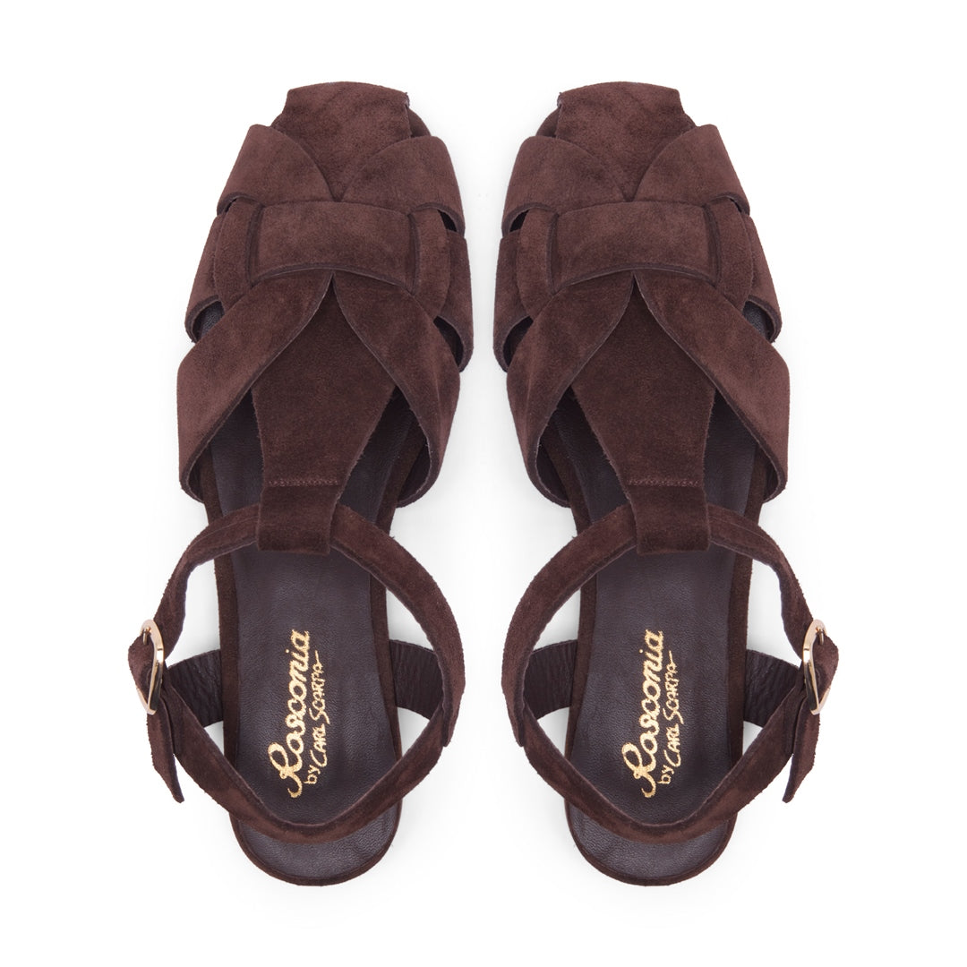 Francoise Brown Suede Sandals
