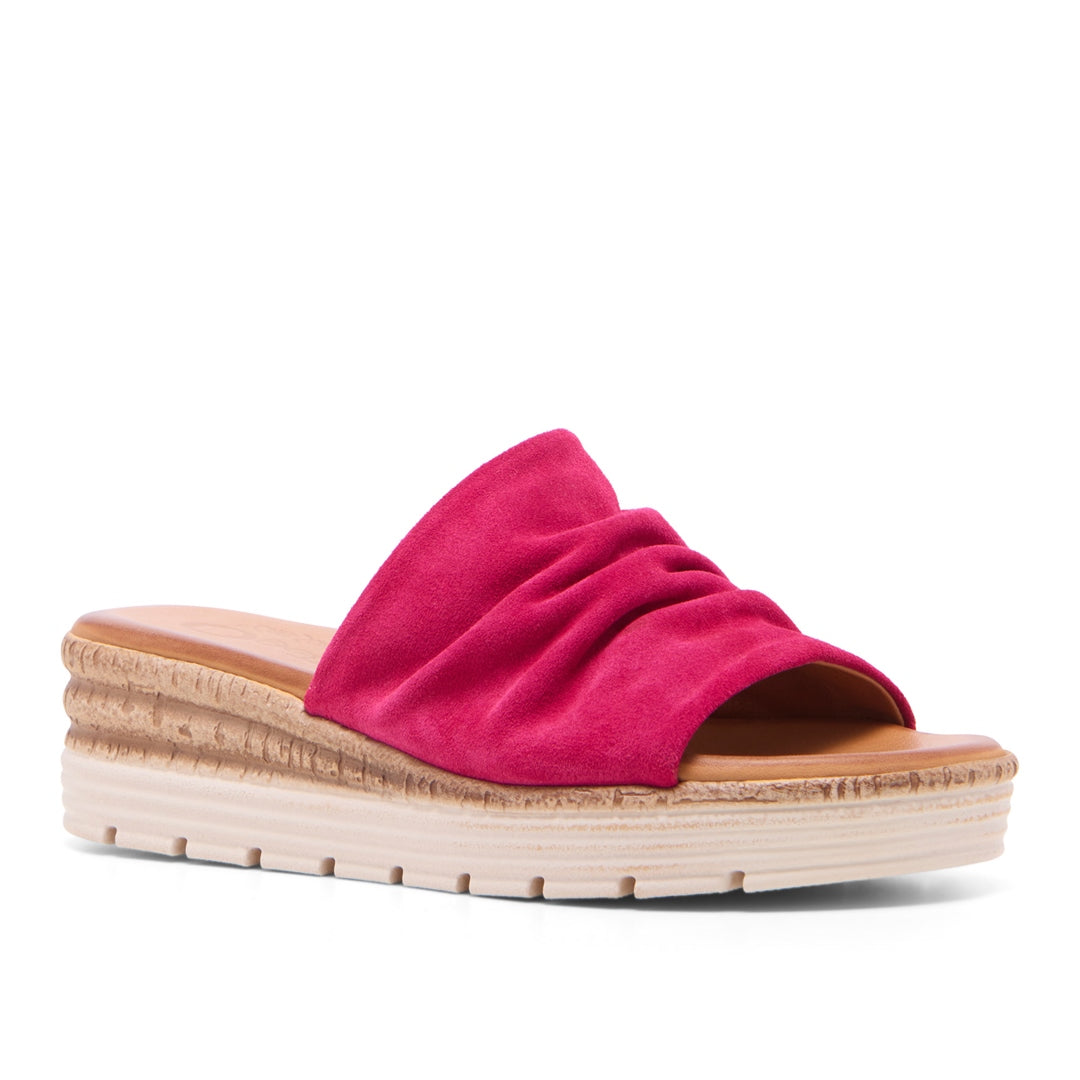 Gorgina Fuchsia Suede Sandals