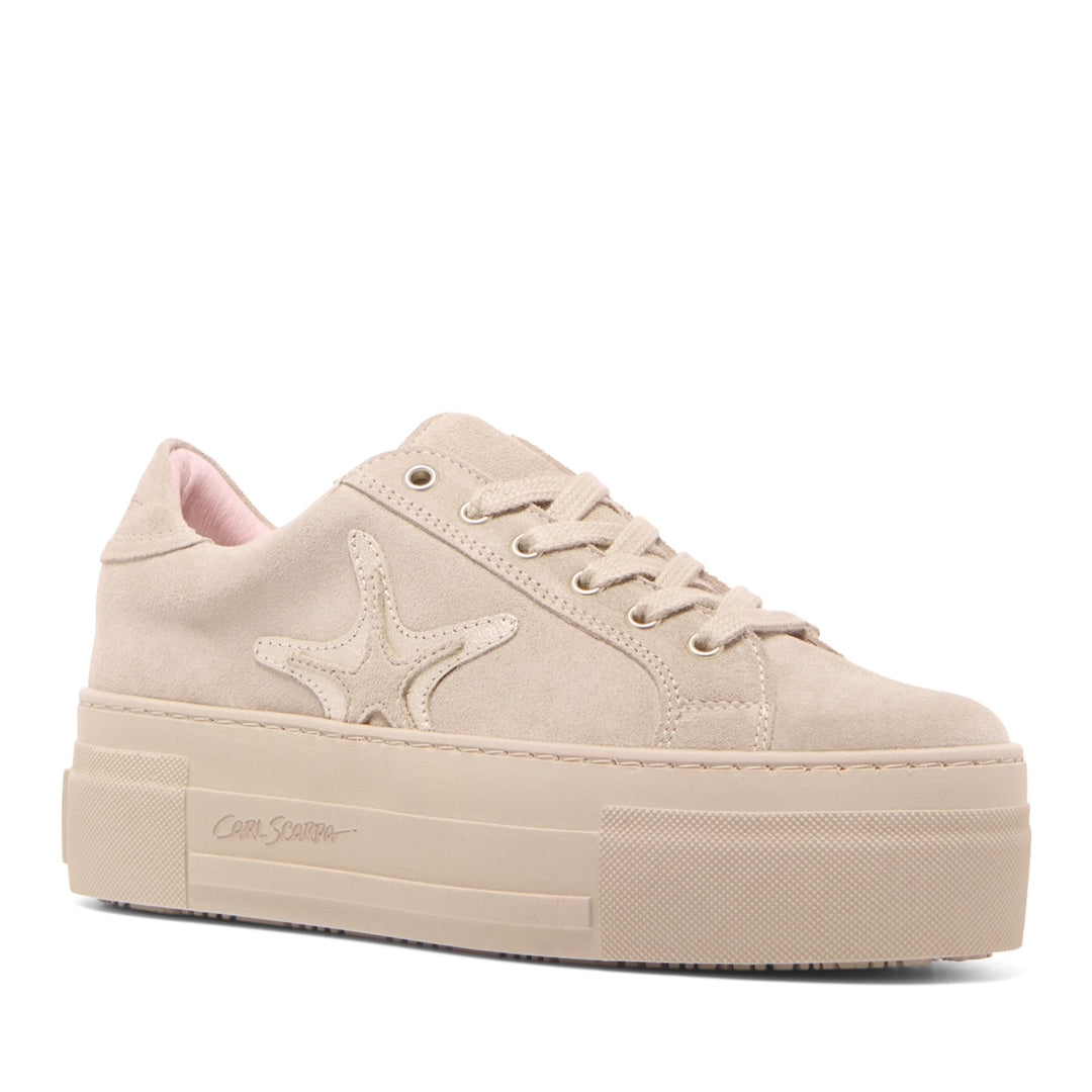 Kautustar Beige/Gold Suede Trainers
