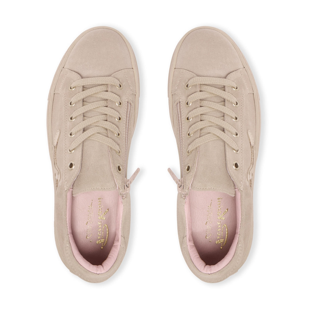 Kautustar Beige/Gold Suede Trainers