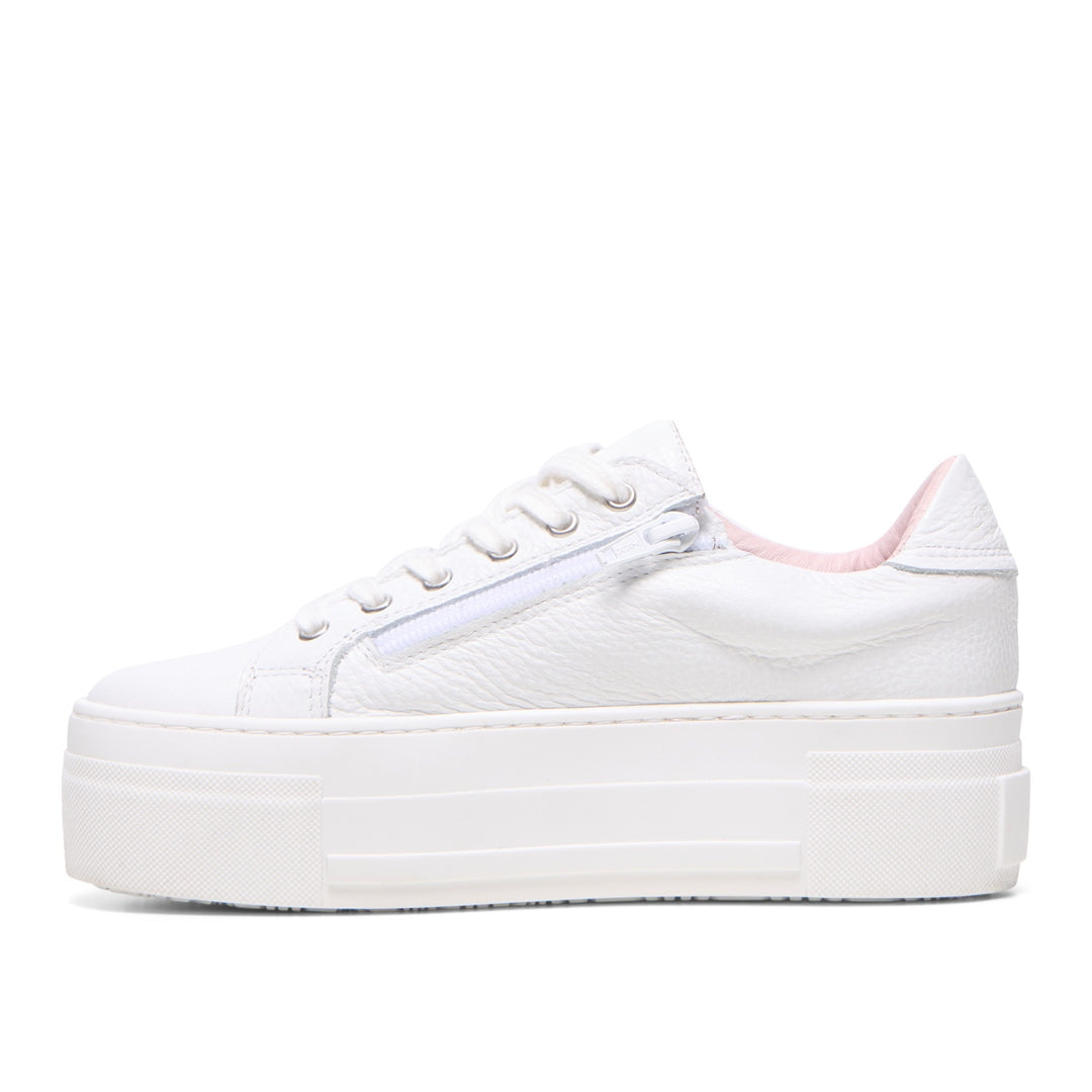Kautustar White/Silver Leather Trainers