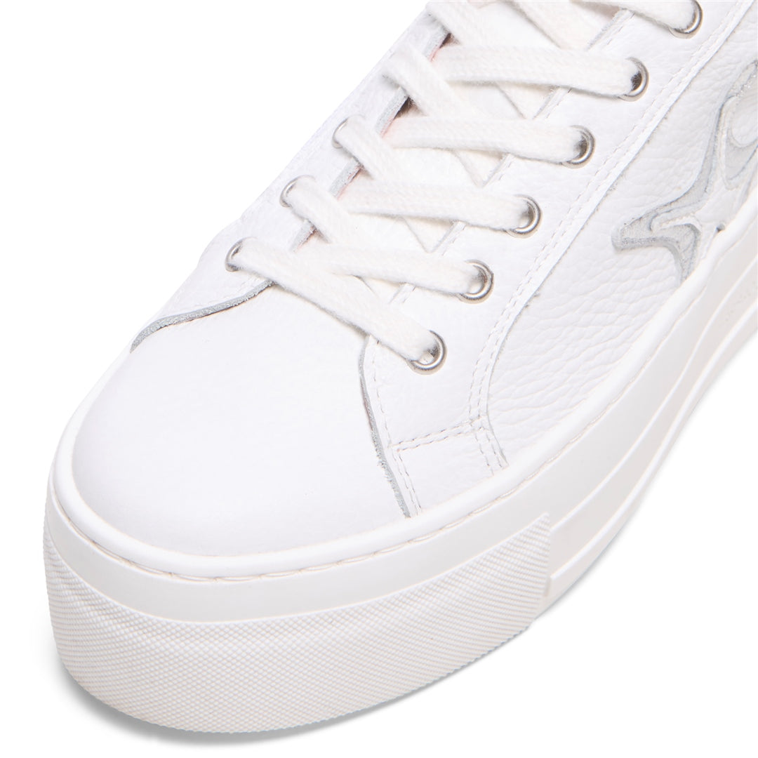 Kautustar White/Silver Leather Trainers